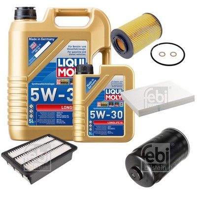 FEBI BILSTEIN Inspektionspaket 6L Liqui Moly 5W30 Longlife3 für Hyundai Santa
