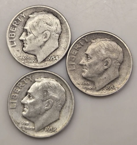 Photo of a 1954-D Roosevelt Dime from an eBay listing that sold on Jul 18, 2026
