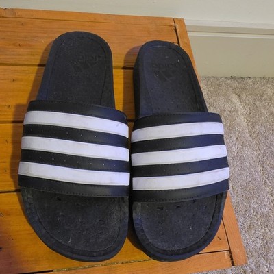Adidas Adilette Boost Mens Sport Sandals Slides Flip Flops Size 13 Black White