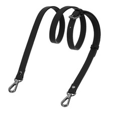 0.6" Genuine Leather Purse Strap for Bag Black, Black Buckle 