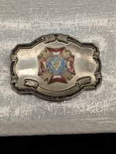 Vintage VFW Veterans of Foreign Wars Insignia Belt Buckle United States USA