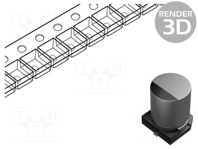 1500uF ±20% SMD Ø10x10,2mm 10VDC Kondensator: elektrolytisch