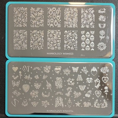 Maniology Nail Art Stamping Plates - Heartbreaker MXM023 & MXM024