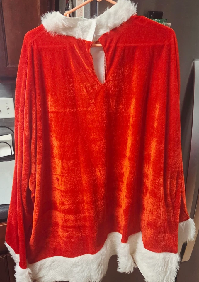 Velour Santa Suit Adult Mens Sz 50-54 Plus Wig-Beard-Gloves-Glasses - Image 4 of 4