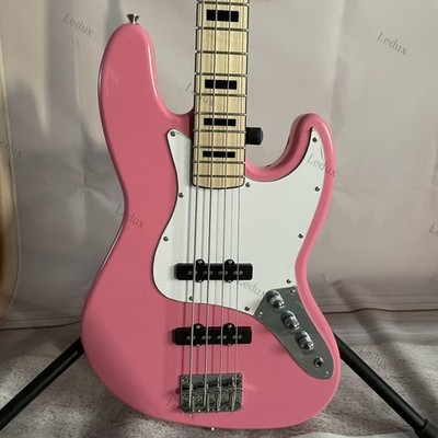 4-strings JB bass guitar pink SS pickups maple fretboard Chrome hardware