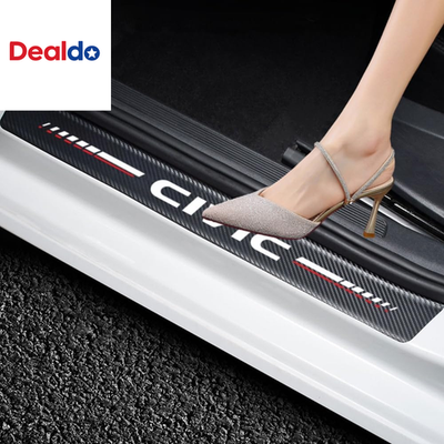 #ad 4Pcs Car Door Sill Protector for Civic Accessories Fit for Civic Carbon Fiber Le $30.14