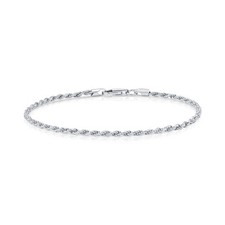 Solid 925 Sterling Silver 2mm 3mm 4mm 5mm Rope Chain Italian Bracelet 6.5"-8"