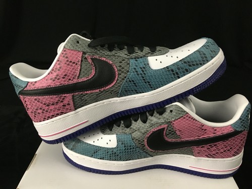 purple and teal air force ones