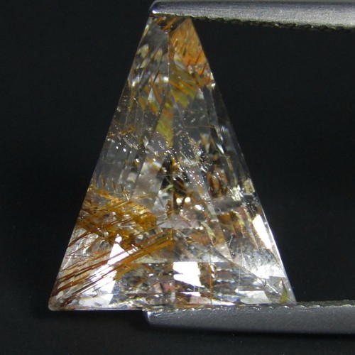 11.30Cts Natural Gorgeous Rutilated White Topaz Fancy Cut Gemstone Ref -VIDEO - Picture 4 of 6