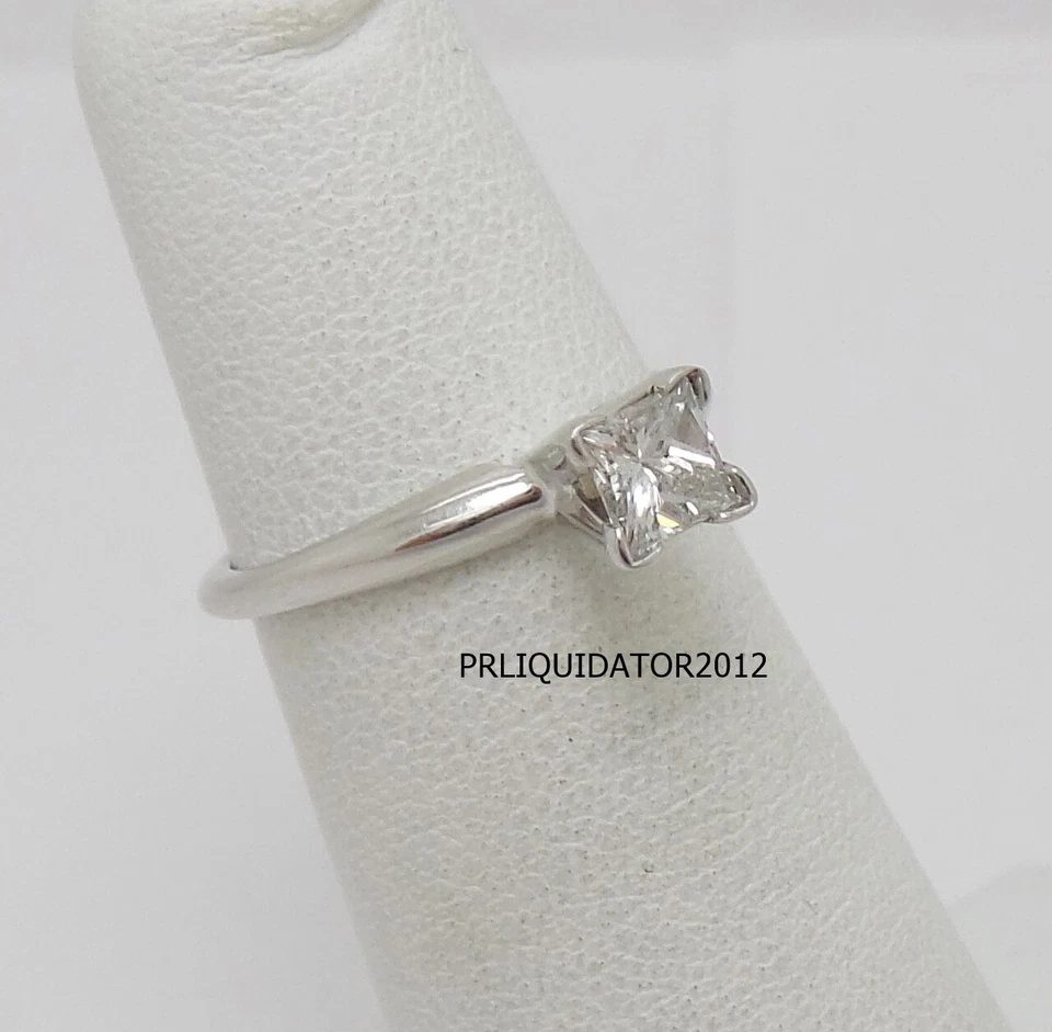 .40CT Natural Princess Diamond Solitaire Engagement Wedding Ring 14K White Gold - Image 2 of 4