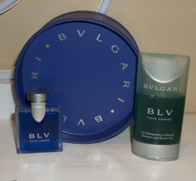 Bvlgari BLV Pour Homme .17oz EDT & 1 oz Shampoo and 1 oz Shower Gel Travel Size