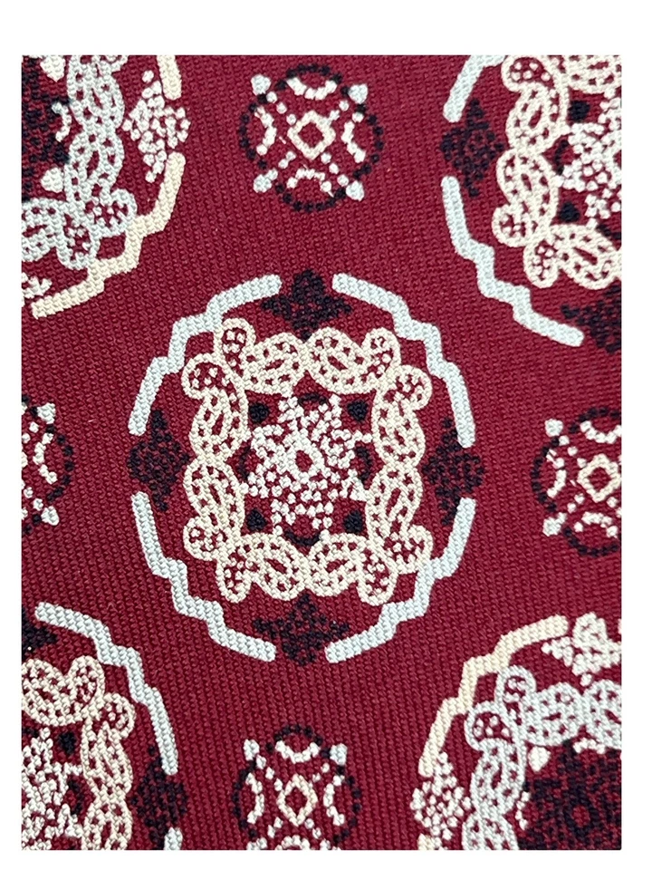 Corbata vintage Berkley Cravats para Battelstein’s Houston roja tostada geométrica Foto 3 de 4