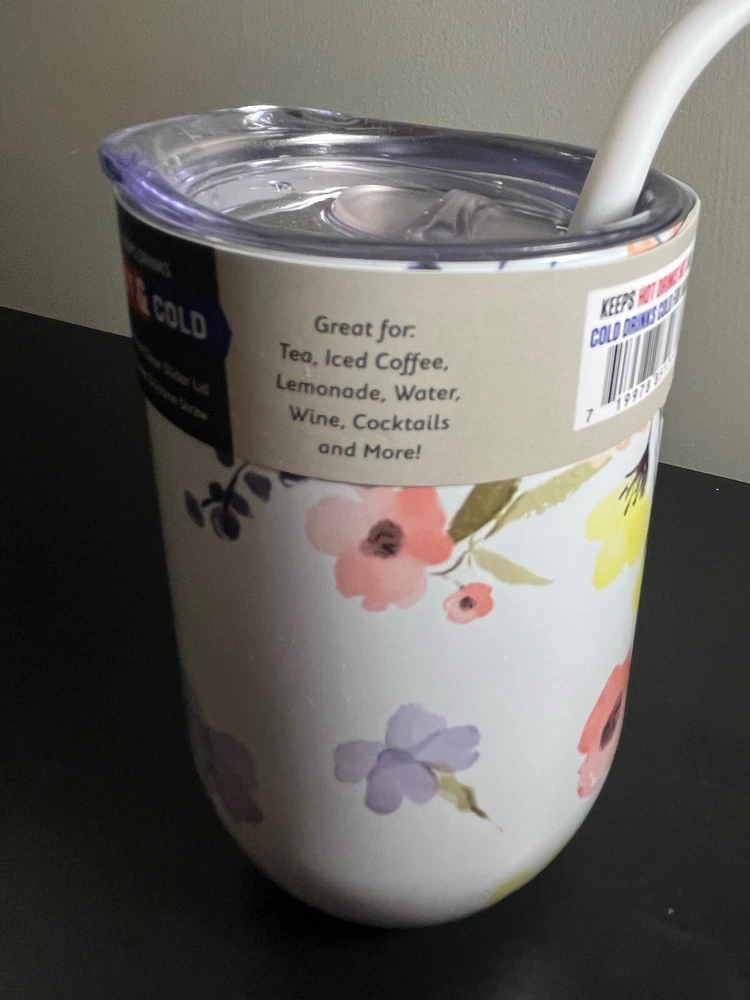 Tumbler Straw Wine Lover Theme Stainless Steel Tumbler  New With Tag Tailgate