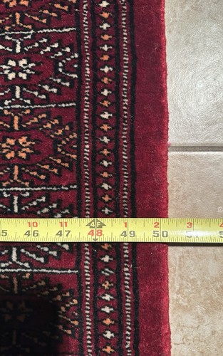 Vintage Red Bokhara Turkoman Handmade 75”x 50.2” All Over Design Rug - Picture 11 of 23