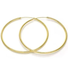 Women's 14K Gold Filled Skinny Small Medium Large Endless Hoop Earring 30mm-60mm