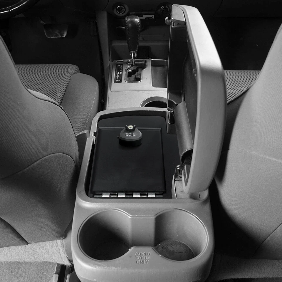 Reposabrazos central consola pistola caja de almacenamiento segura negra para Toyota Tacoma 2005-2015 EE. UU. Foto 2 de 4