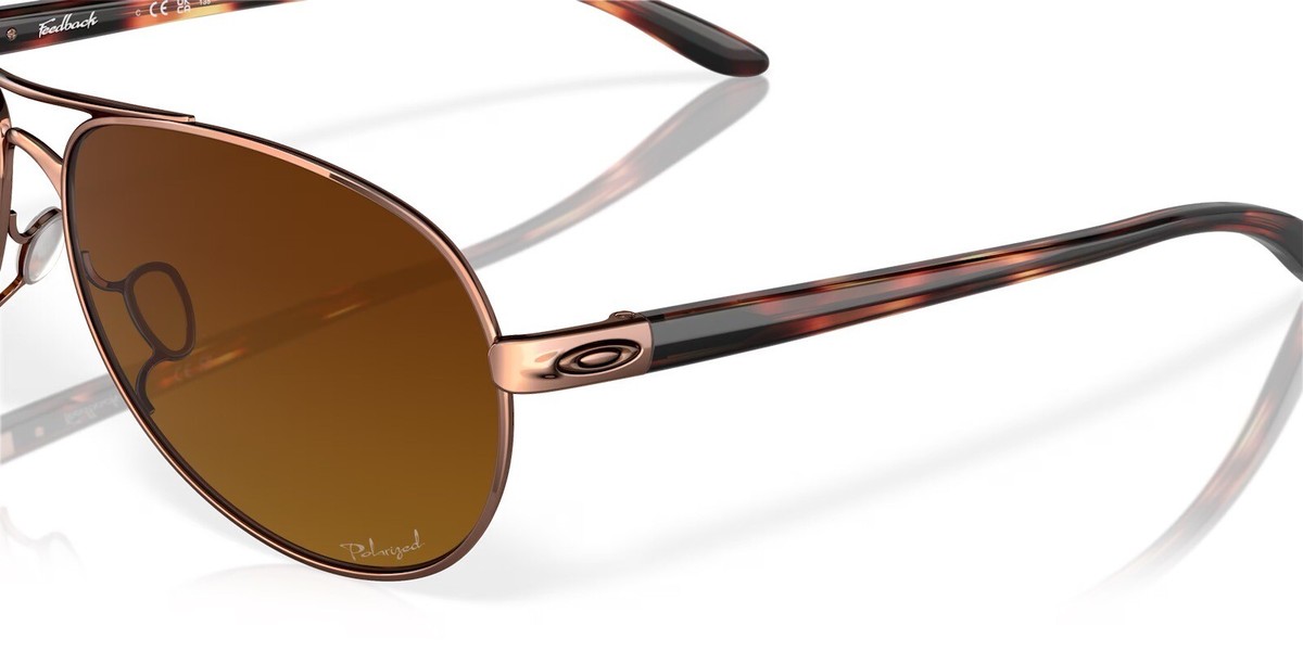 OAKLEY Feedback Brown Tortoise Aviator Sunglasses with Gold Polarized Lenses OO4079 FEEDBACK Sunglasses - Oakley Authorized Retailer  main image 2