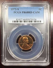 1972-S Proof Lincoln Memorial Cent PCGS PR-68 CAM, Buy 3 Get $5 Off!!! R6670