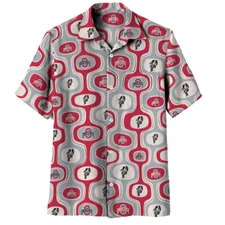 Wes and Willy Mens College Retro Cabana Boy Button Up Hawaiian Shirt