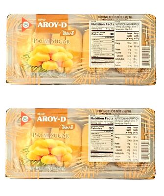 Aroy-D Palm Sugar 16oz Natural Thai Sweetener for Authentic Cooking Baking