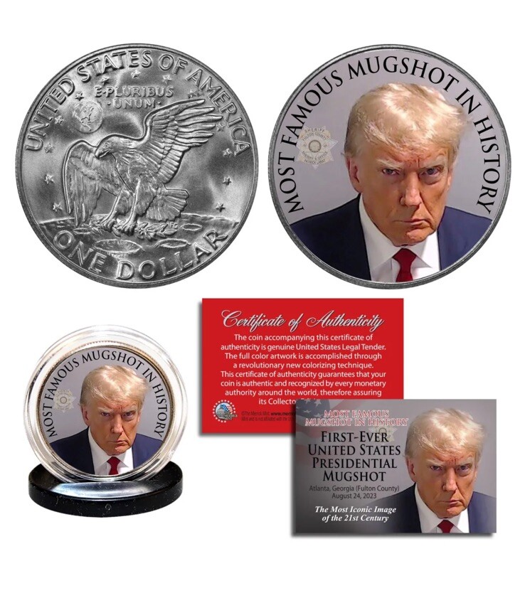 SIGNATURE Donald Trump 1 Oz Moneta Argento 1$ USA 2024 - Foto 3
