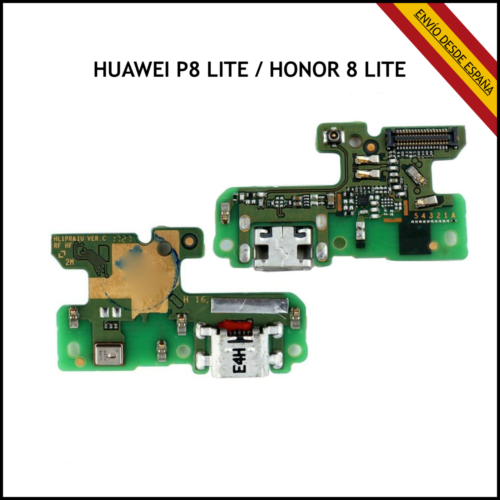 PLACA DE CARGA PARA HUAWEI P8 LITE 2017 HONOR 8 LITE CONECTOR USB MICROFONO - Imagen 2 de 2