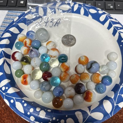 Vintage Marbles Lot Of  50 Different Sizes Unique Lot 243A