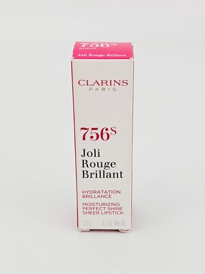 Clarins Joli Rouge Brillant Moisturizing Shine Sheer Lipstick 756s Guava 0.1 oz