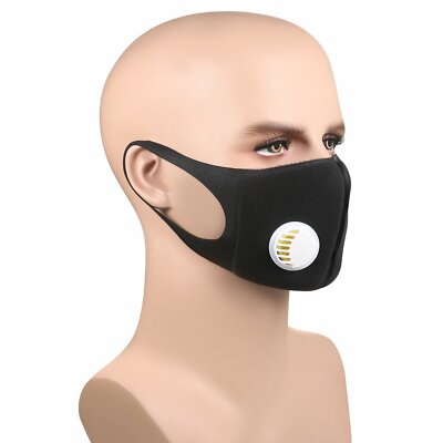 1pc Mask Reusable Washable Face Mouth Cover Haze Respirator W Breathing Valve
