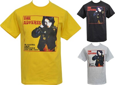 Herren Punk T-Shirt GAYE WERBUNG elektrischer Zirkus Gig Flyer THE ADVERS 1977 S-5XL