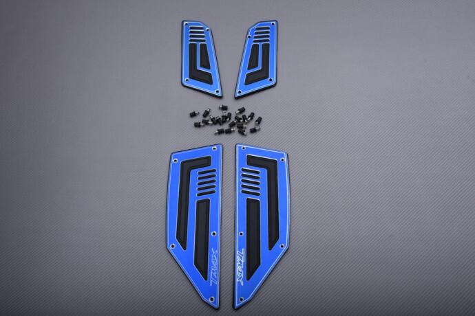 Repose-pieds TMAX 530 bleu en aluminium accessoire tuning pour scooter 2012 2013 2014