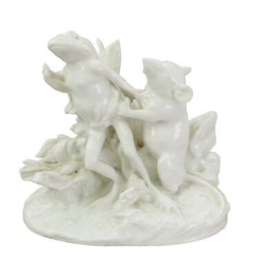 Jean Gille Majolika Porzellan Rattenkröte Gruppe Blanc de Chine Victoriana um 1865