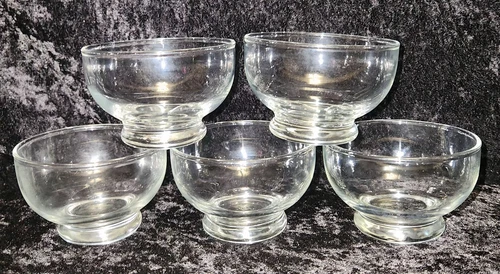 VTG Anchor Hocking Clear Glass Dessert Nut Fruit Cups Sherbet Dishes Set of 5