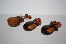 Castanets wooden percussions 3 set lot musical 