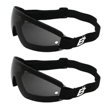 Birdz Eyewear Wing Skydiving & Sports Padded Riding Goggles Black Frame Smoke