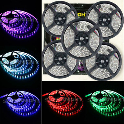 5M 16.4ft RGB 5050/3528 SMD 300 Leds Flexible LED Strip Fairy Lights