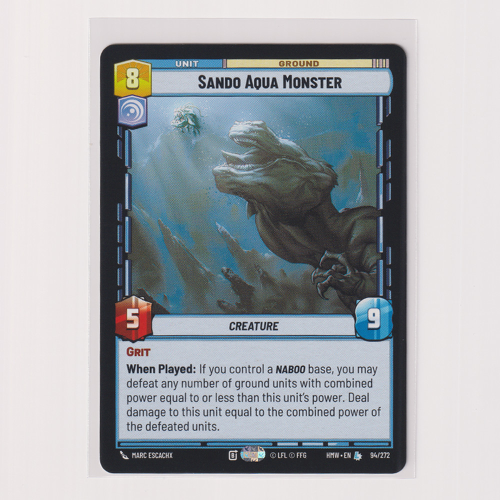 Star Wars Unlimited Homeworlds Sando Aqua Monster HMW 94/272 Legendary