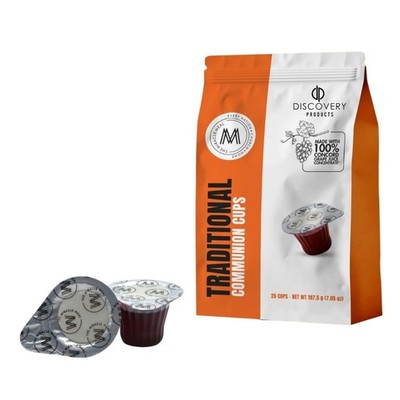 Traditional Travel Bag Set   25 Cups with 100% Concord Grape Juice & Wafer