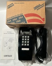 Cortelco 255400-VBA-20M Wall Phone w/ Volume Tab (BLACK)