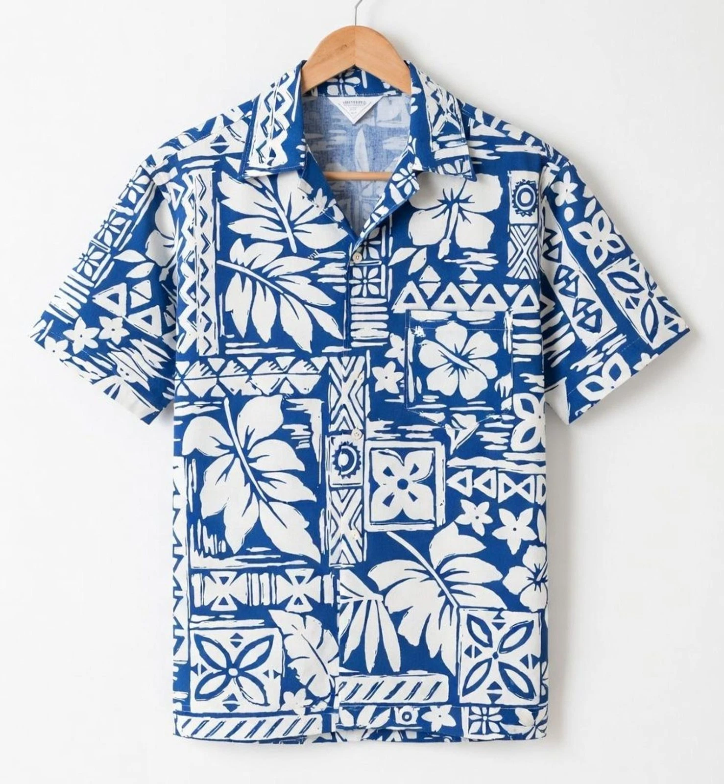 Family Matching Hawaiian Shirts, Blue Tropical Pineapple Hibiscus Aloha Shirt