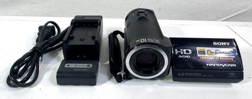 Videocámara Sony HDR-CX100 negra Handycam HD, con batería y cargador - Funciona