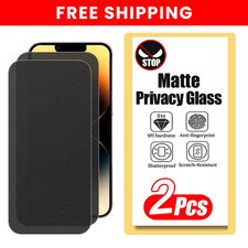 2PCs Matte Privacy Tempered Glass Screen Protector for iPhone 15 14 13 12 11 Pro