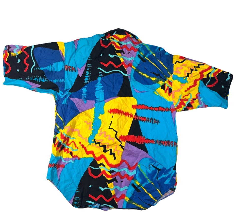 Vtg Sundek Shirt Hawaiian Abstract Art AOP Camp Streetwear Pocket Button Up M - Image 4 of 4