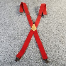 Sears Craftsman 945061 Mens 2" Heavy Duty Clip-End Red Suspenders Vintage