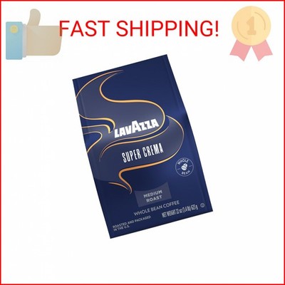 Lavazza Super Crema Whole Bean Coffee, Medium Espresso Roast, Arabica and Robust