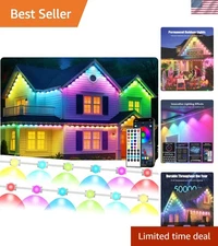 100ft Waterproof RGB+IC Outdoor Smart Lights - App Controlled for Every Occasion