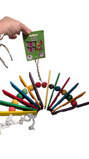 A E Cage Company Happy Beaks Over The Rainbow wood and fabric Bird Toy