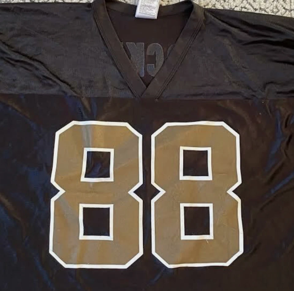 Camiseta deportiva del equipo de la NFL New Orleans Saints #88 JEREMY SHOCKEY negra/dorada DAMAS XL Foto 3 de 4
