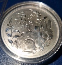 1 OZ 9999 AUSTRALIAN SILVER 2023 YEAR OF THE RABBIT 43.59 per troy oz