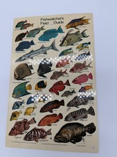 Vintage 1979 Fishwatcher  s Fish Guide Waterproof Scuba Diving Card Seahawk Press